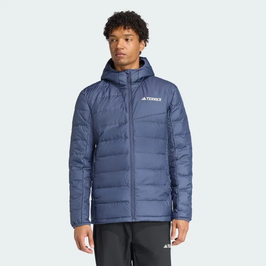 Мужская куртка с капюшоном с принтом Terrex Multi Light Down ClimaWarm adidas, Синий