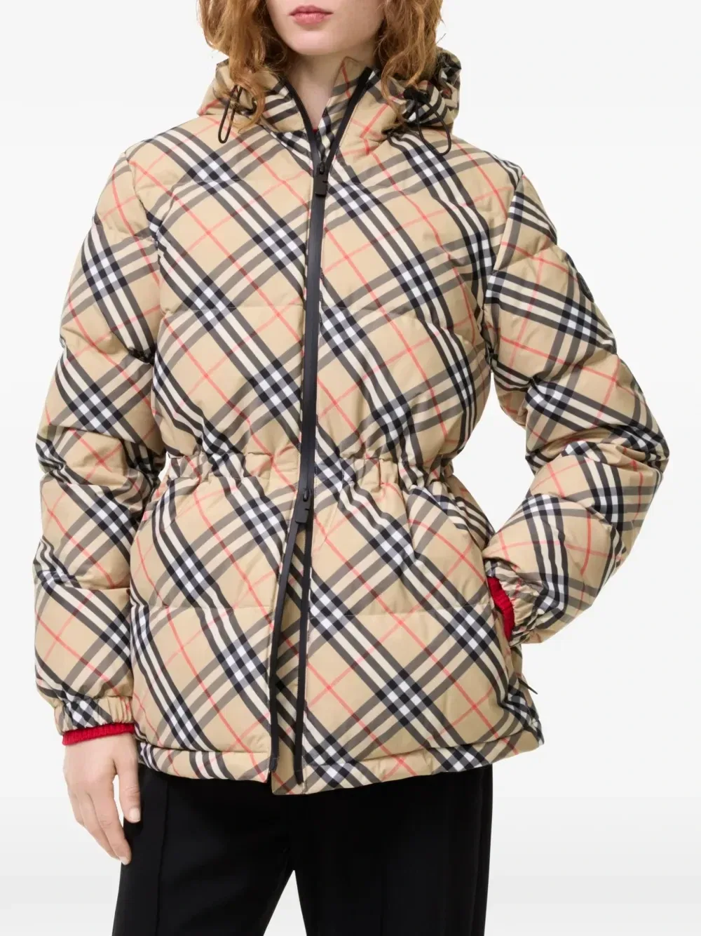 Куртка на молнии в клетку BURBERRY, бежевый — фото 2