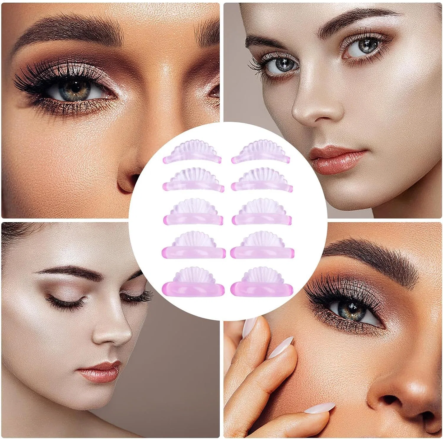 Ресничные бигуди для ламинирования, Xinhuju, 5 пар, XS-S-M-L-XL, Light Pink — фото 3