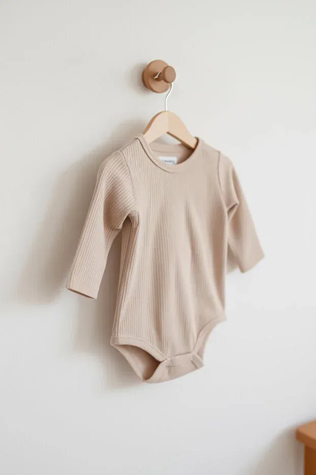 Детское боди с длинным рукавом Basics Lindakids, Beige — фото 4