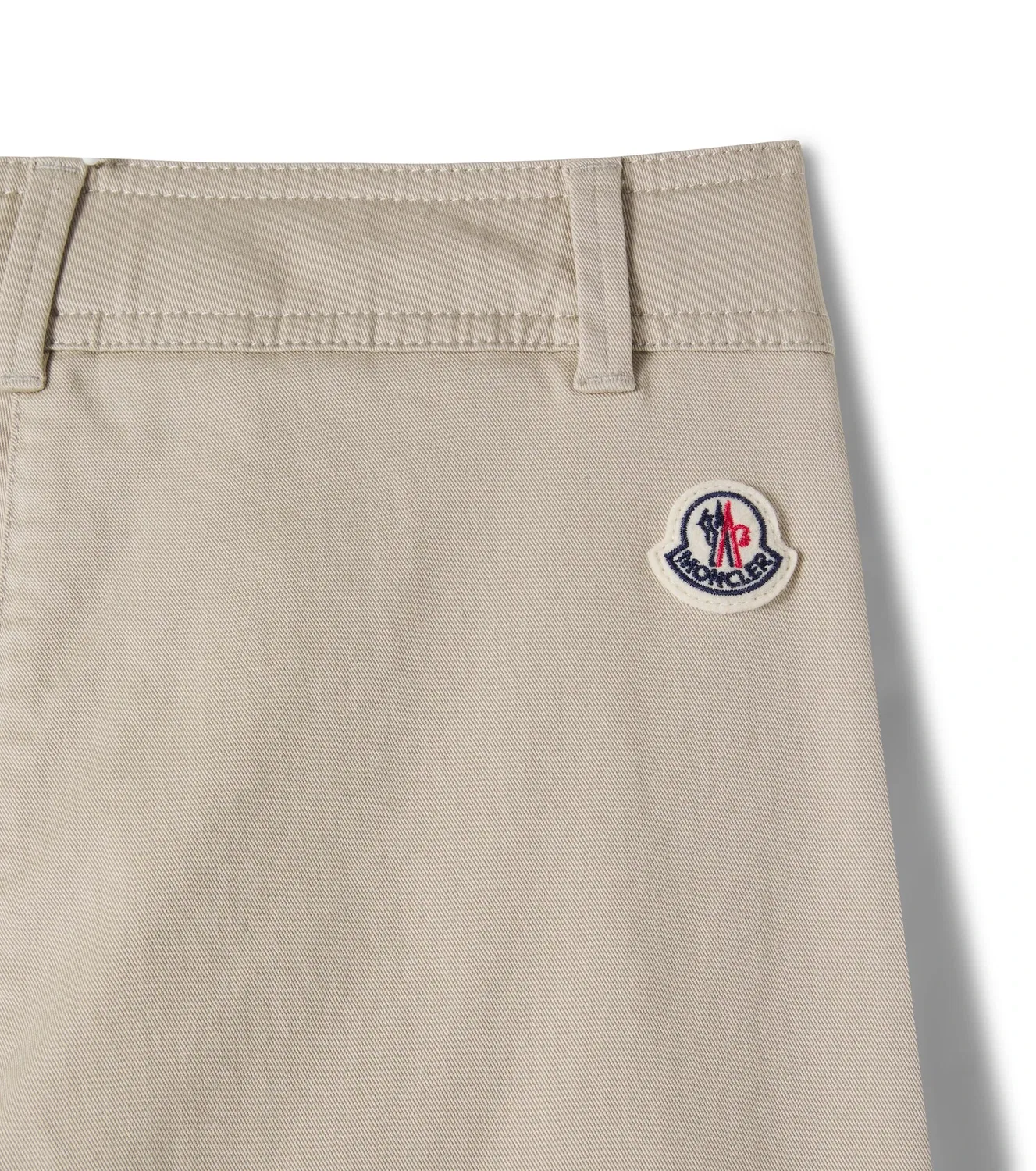 Брюки из смесового хлопка-габардина Moncler Enfant, бежевый — фото 3