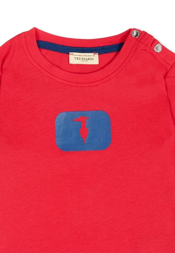 Футболка с принтом T-shirt Tru Trussardi Junior, red, красный — фото 3