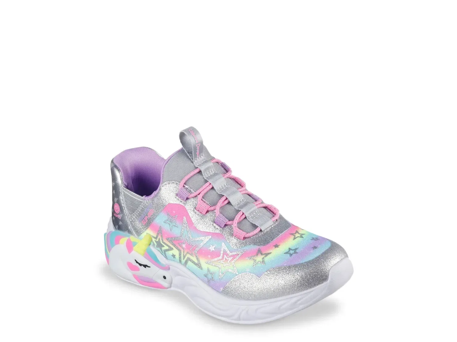 Кроссовки со светодиодной подсветкой Unicorn Dreams Starry Lite, Skechers, серебристый/мультиколор