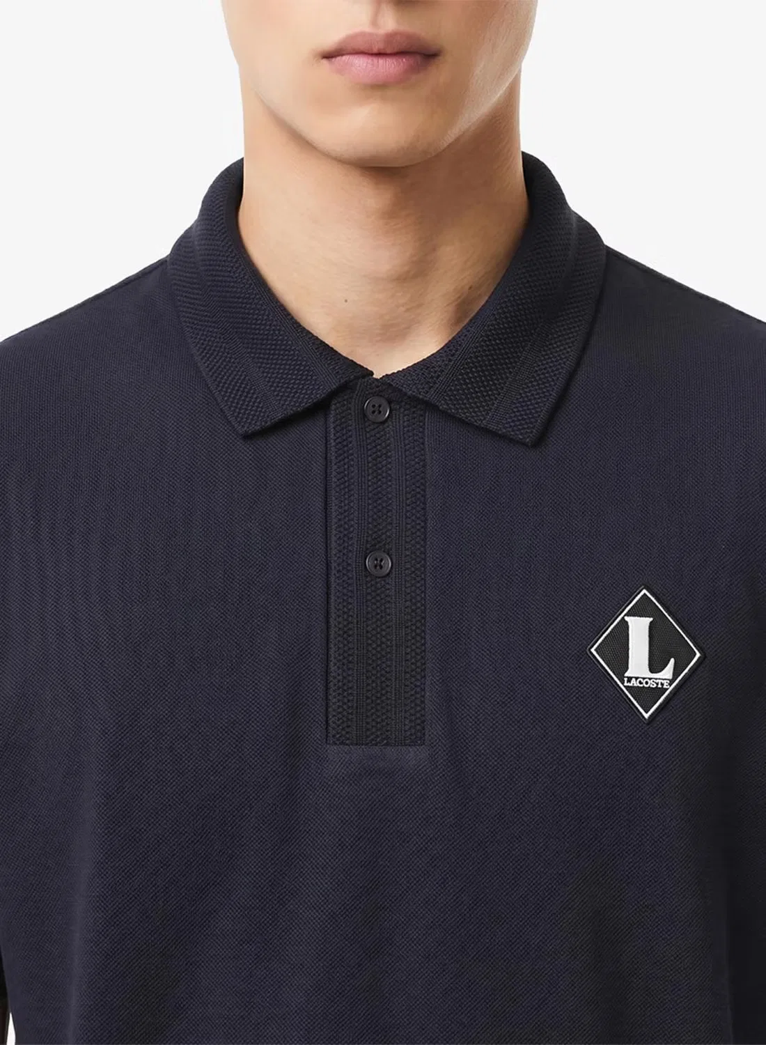 Поло классического кроя с нашивкой Lacoste, черный — фото 3