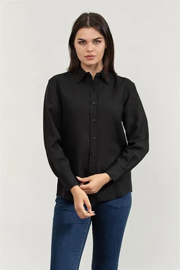 Женская рубашка с длинным рукавом Calvin Klein, Black
