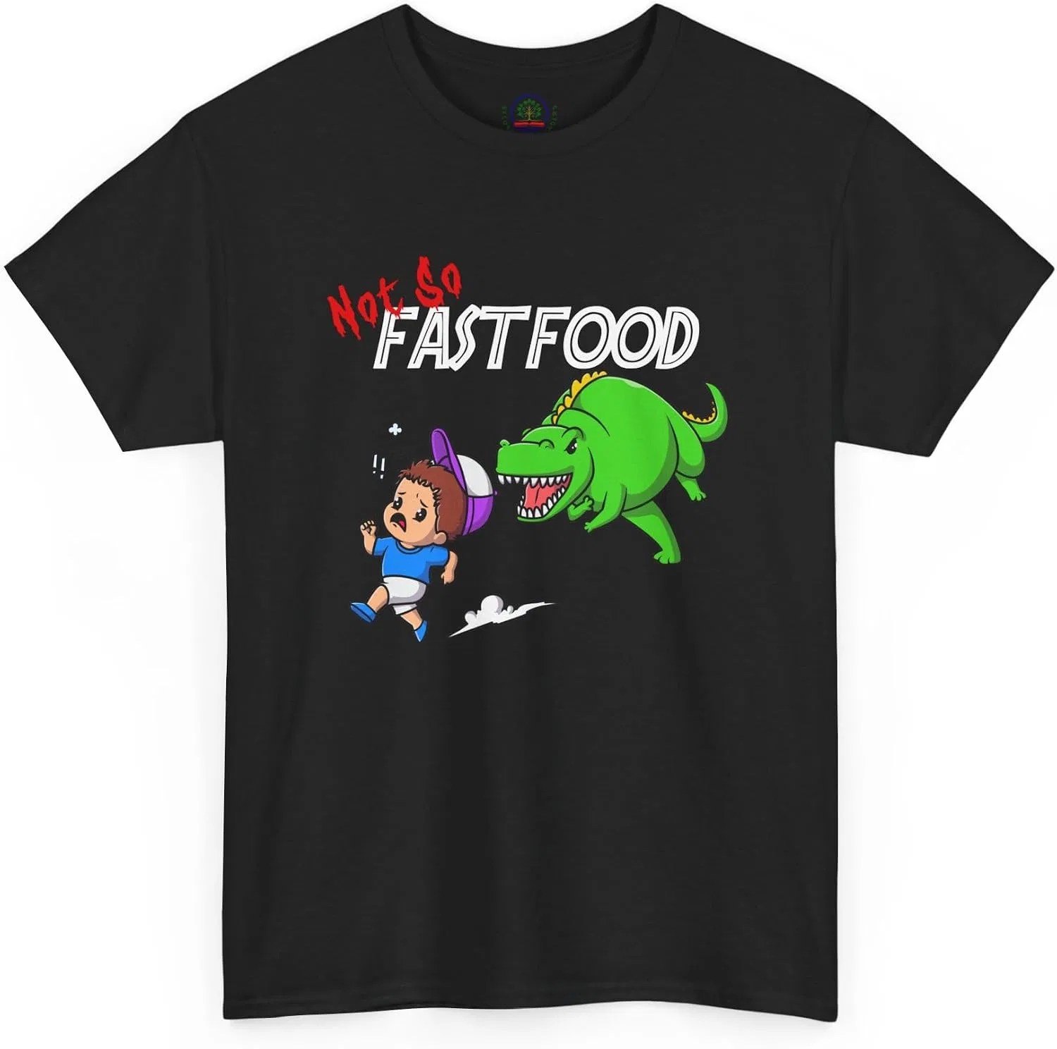 Женская футболка с принтом Not So Fast Food, чёрный