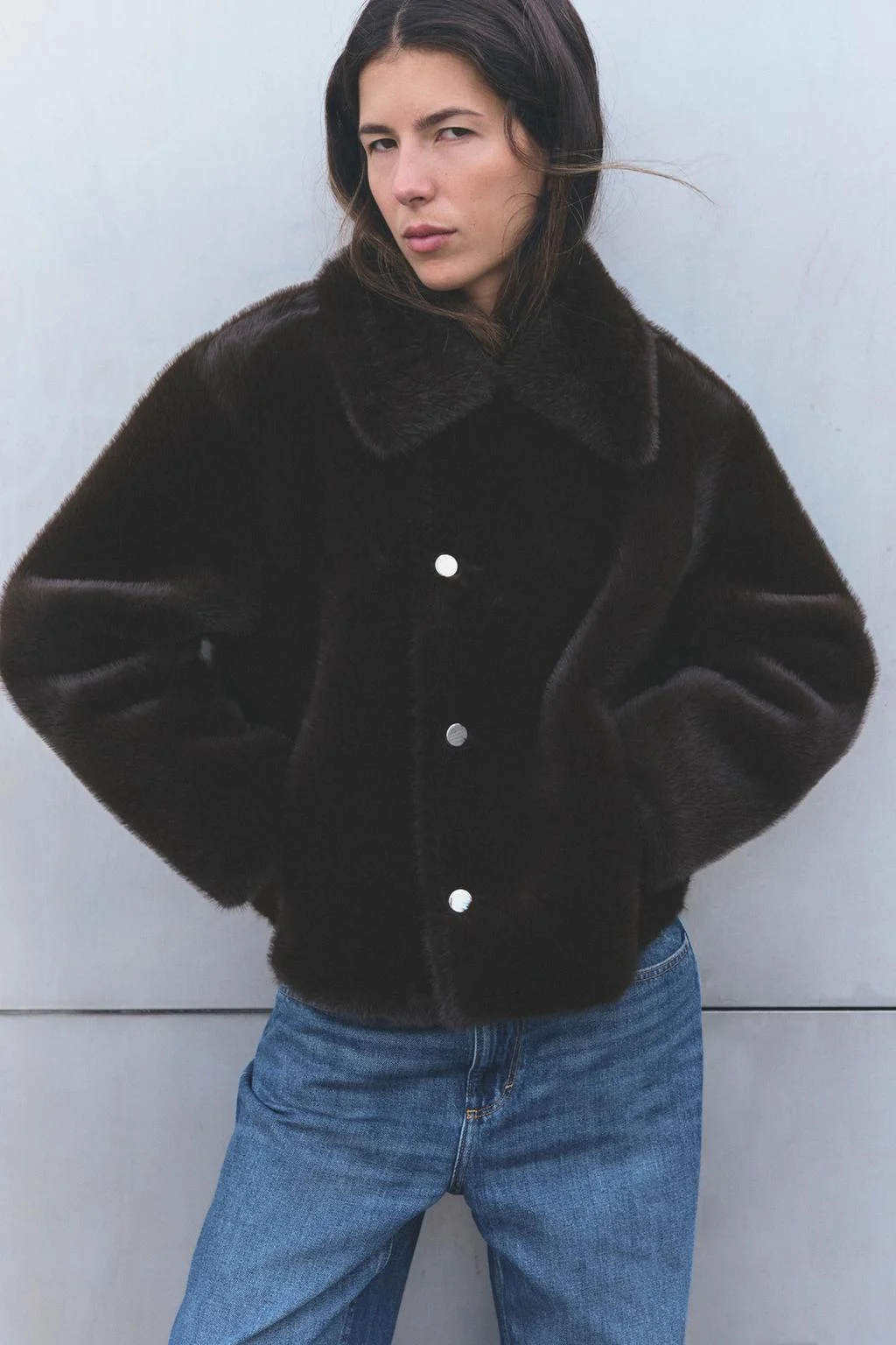 Куртка Zara Reversible Doble Faz, коричневый — фото 2