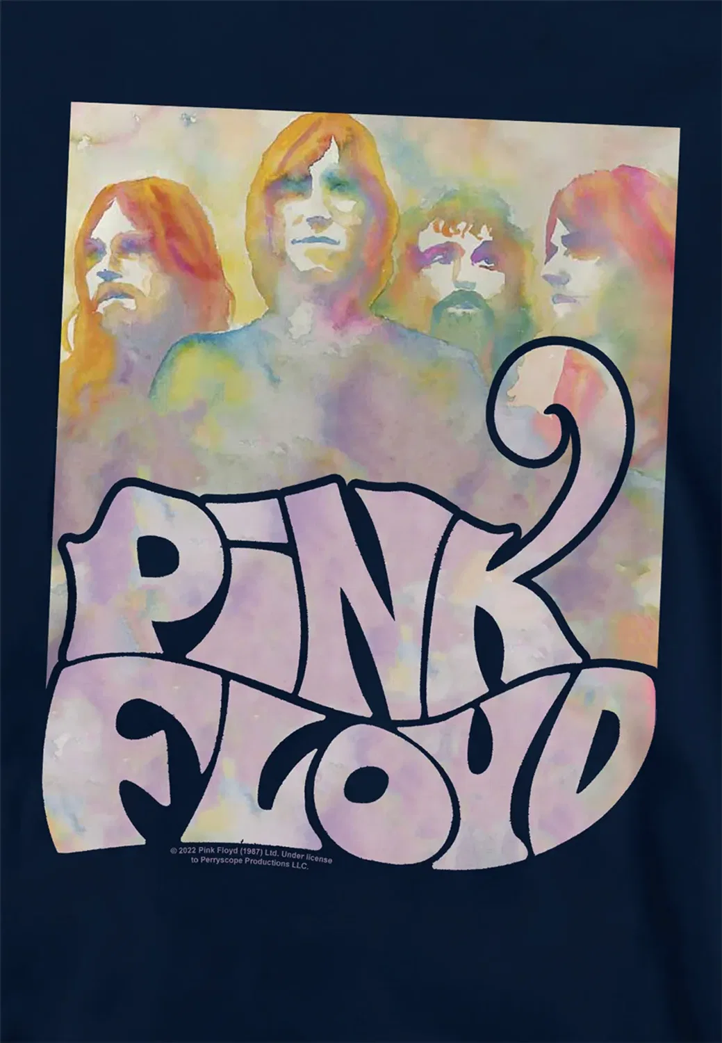 Детский худи с принтом Water Color Band Pink Floyd, Navy — фото 2