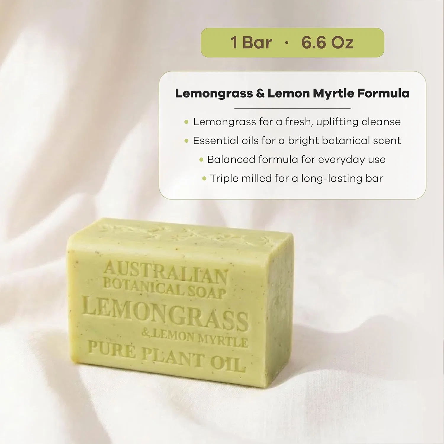Твердое мыло Australian Botanical Soap, 177 г, Лемонграсс и Мирт — фото 3