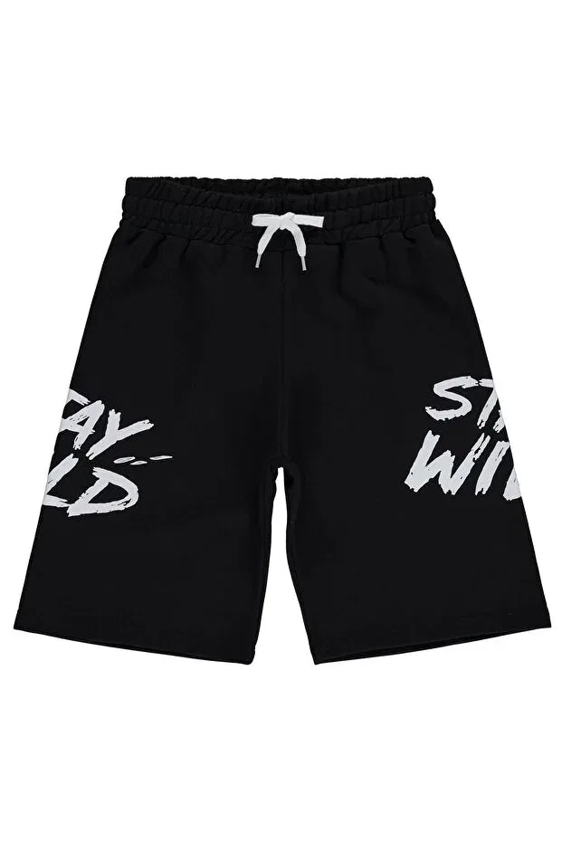 Детские шорты для мальчиков с принтом Stay wild printed capri Civil Boys, Black