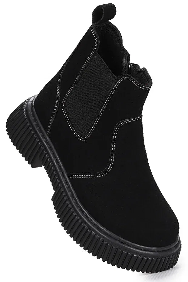 Детские ботинки для девочек на молнии Kiko Kids, Black