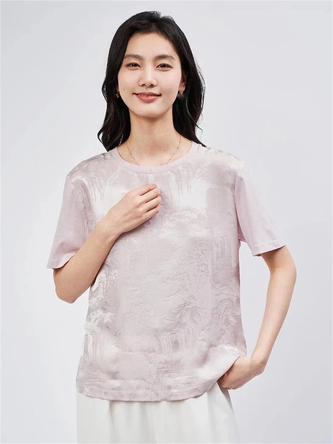 Женская футболка с круглым вырезом Casual Tees, Sky Blue — фото 2