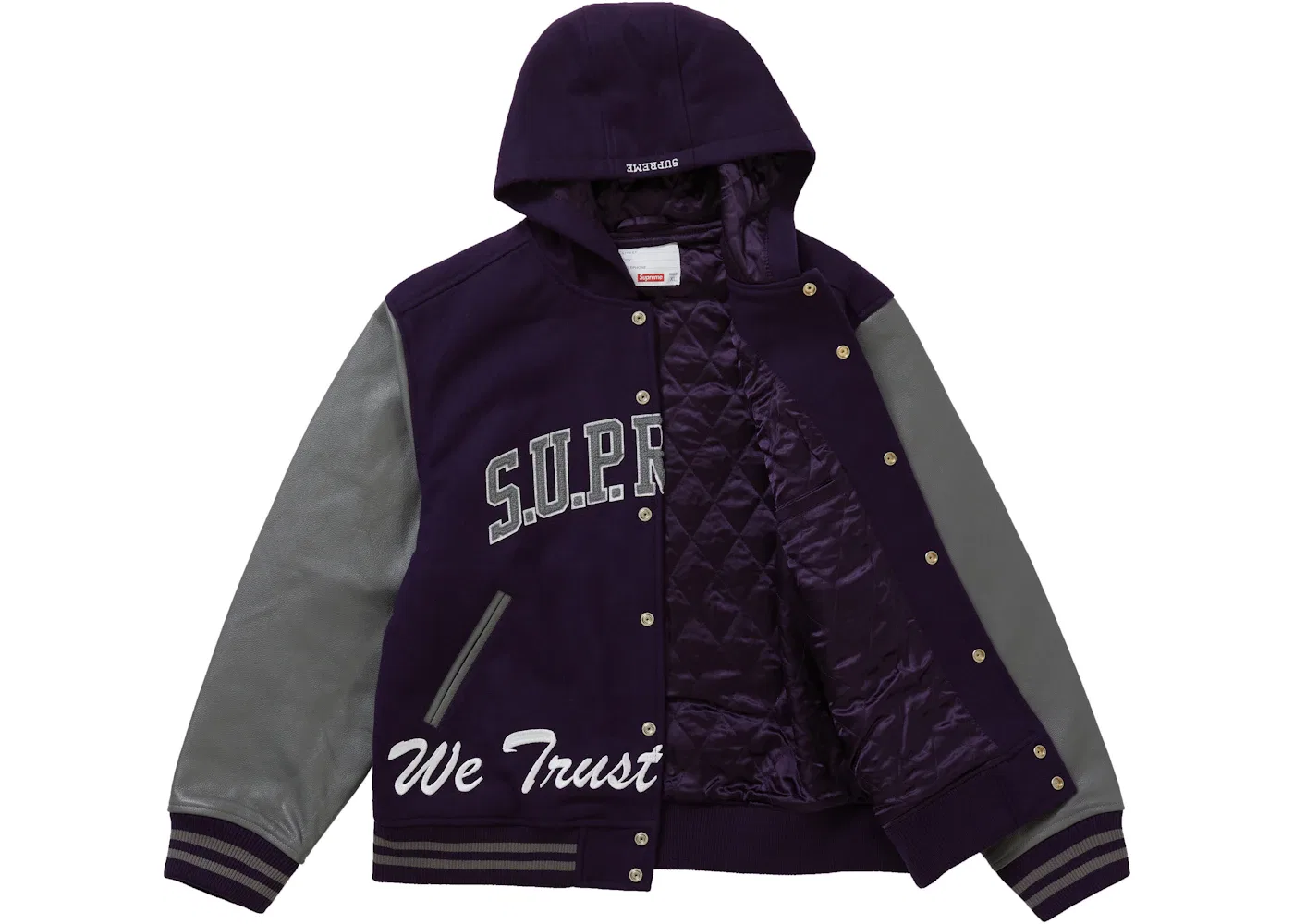 Мужская куртка-бомбер с капюшоном Varsity Jacket Supreme, Purple — фото 2