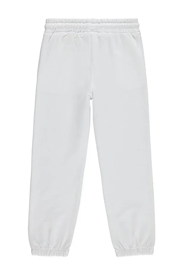 Детские спортивные штаны для девочек с принтом Civil Girls, Off White — фото 2