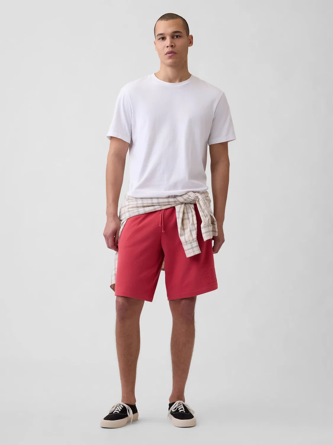 Шорты спортивные мягкие из футера Gap Red Vintage Soft Terry Relaxed Logo Gap, красный