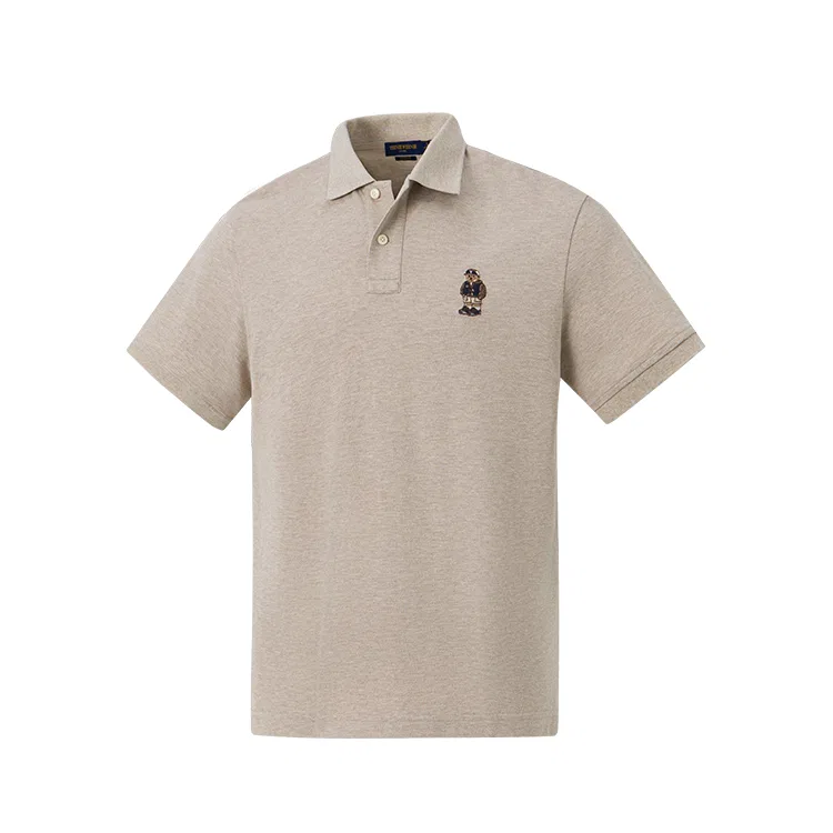 Детское поло из хлопка с коротким рукавом Evergreen Collection, Teenie Weenie Men, Medium Khaki A2