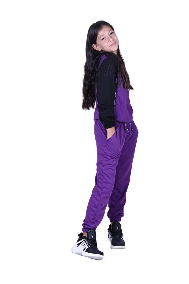 Детский спортивный костюм для девочек с принтом Snow Fashion, Ya Ko Kids, Purple — фото 4