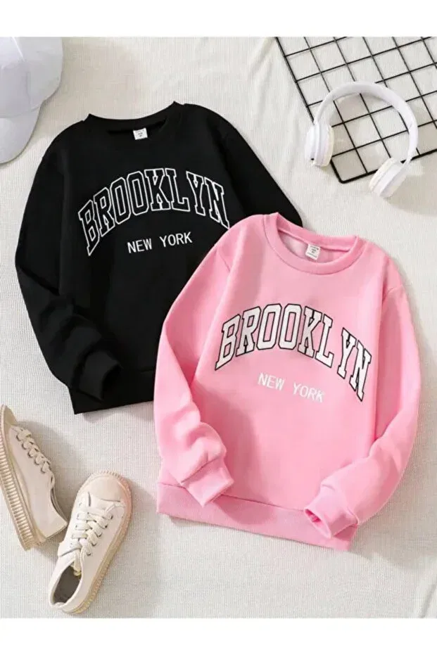 Детские оверсайз свитшот с принтом Brooklyn 2-Piece Keywest, Blackpink