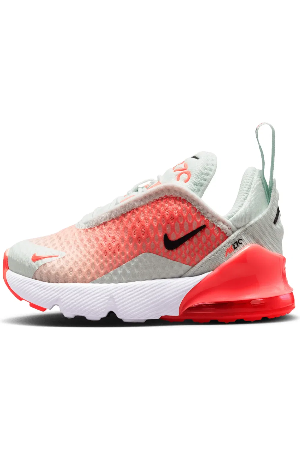 Детские кроссовки с амортизацией Air Max 270 Nike, Barely Green/Hot Lava/Black — фото 2