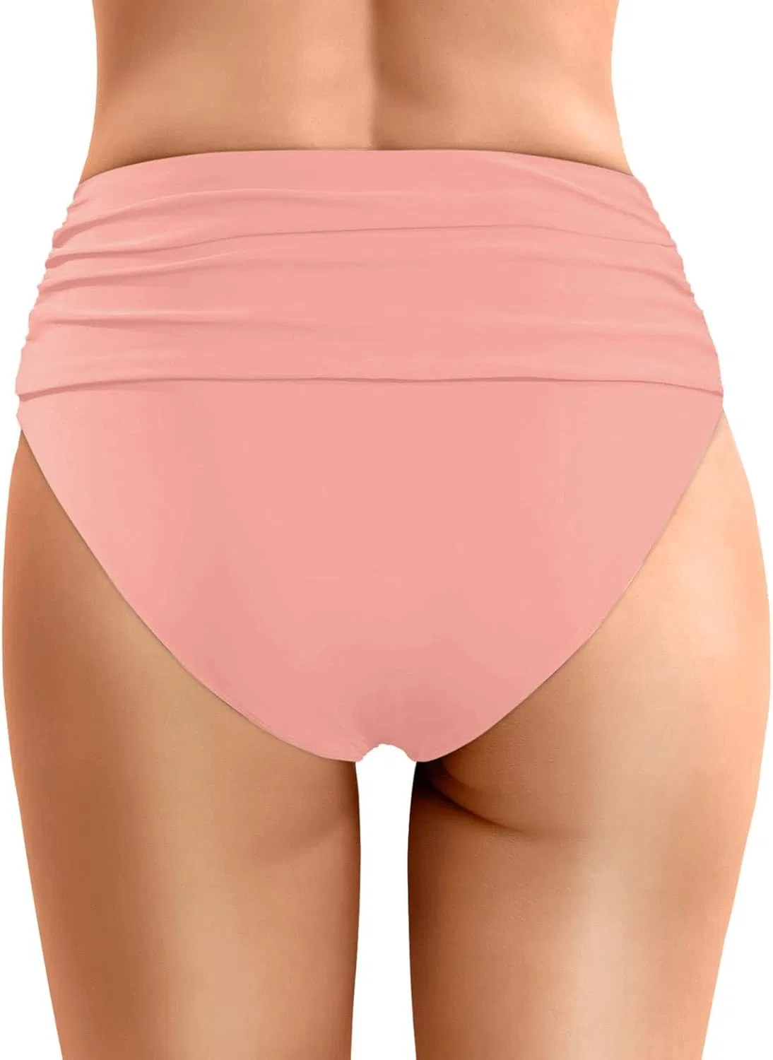 Женские плавки с завышенной талией и драпировкой Generic, Light Pink — фото 2