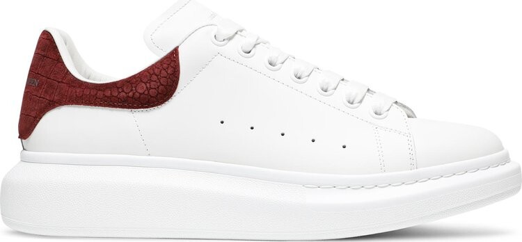 

Кроссовки Alexander McQueen Oversized Sneaker Burgundy Crocodile, белый