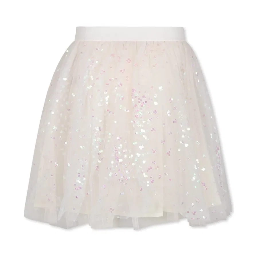 Юбка из тюля с блестками All-Over Glitter Tulle Skirt Bonpoint, Rose Poudre