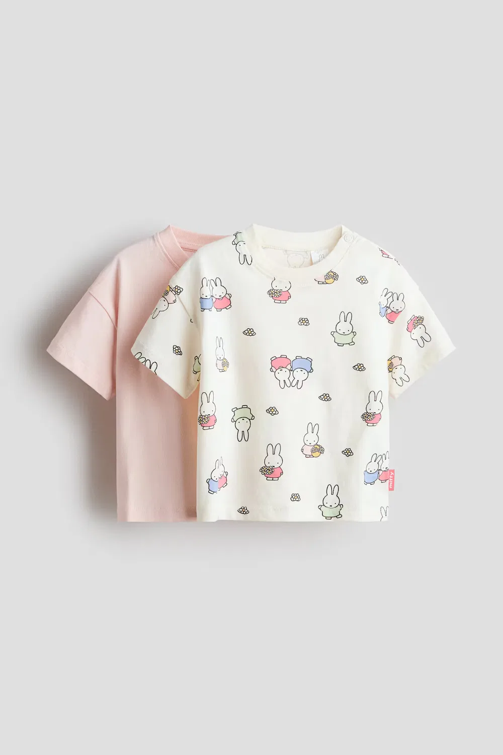 Комплект из 2 хлопковых футболок с принтом H&M, Hellrosa/Miffy
