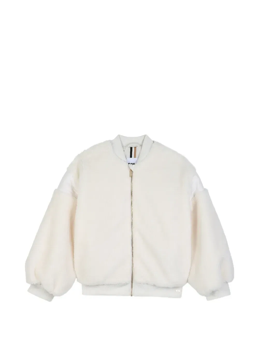 Бомбер на молнии Boss Kidswear, бежевый