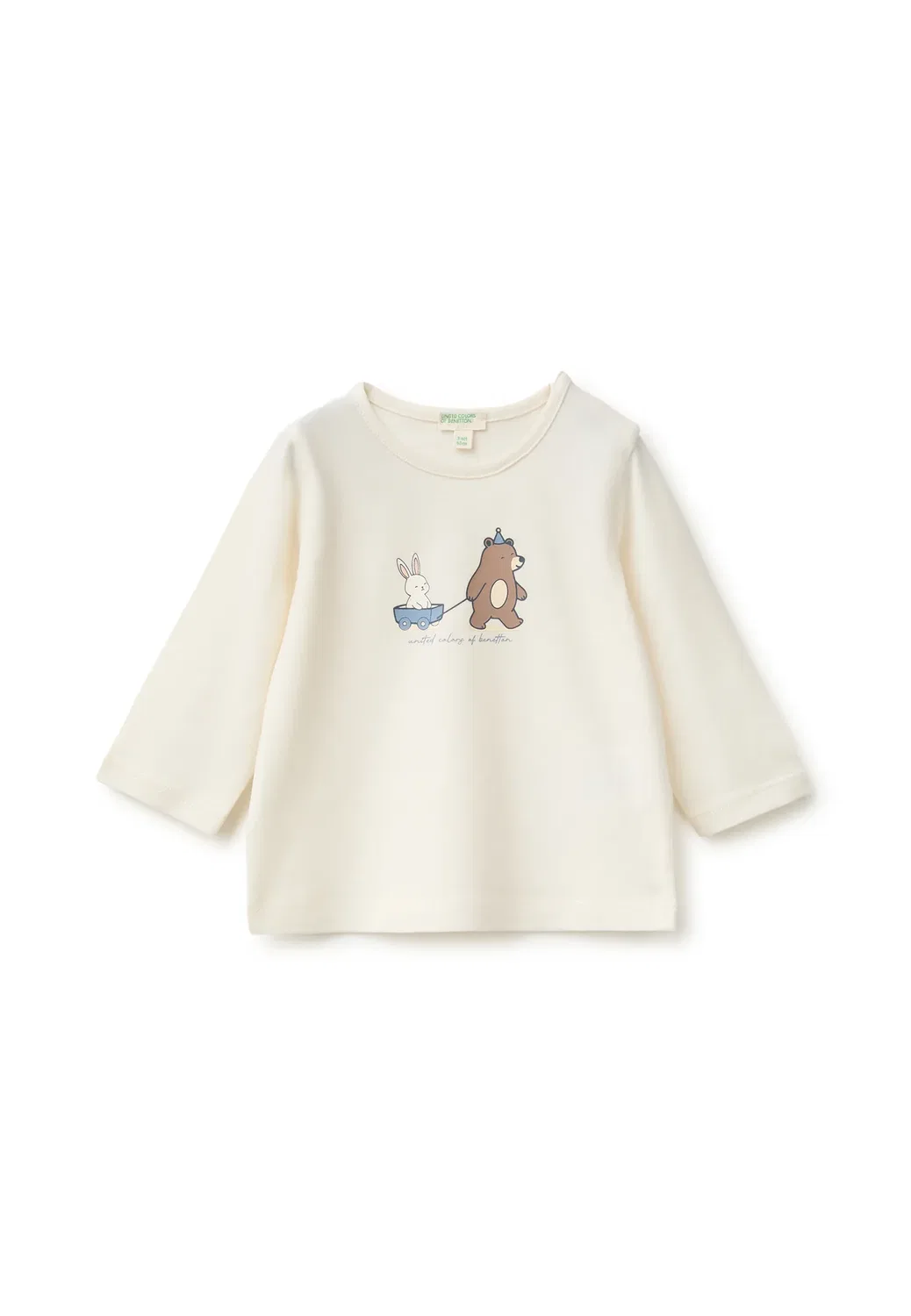 Унисекс - футболка с длинными рукавами United Colors Of Benetton, Off-White