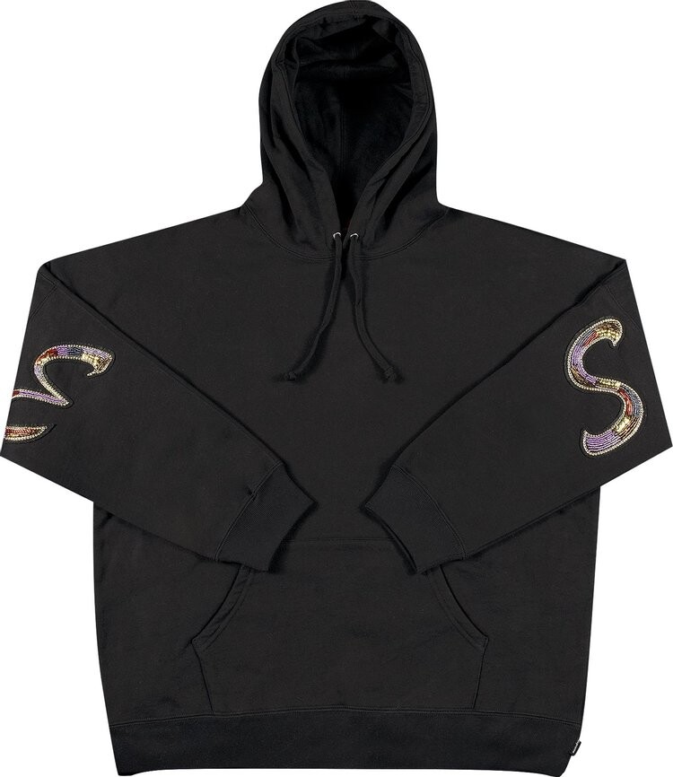 

Толстовка Supreme Beaded Hooded Sweatshirt 'Black', черный