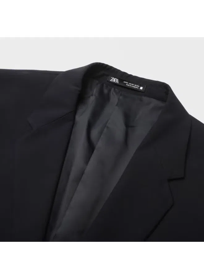 Пиджак классический деловой с длинным рукавом Zara, черный — фото 4