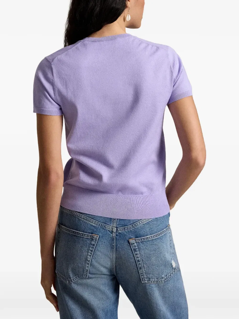 Свитер с короткими рукавами Polo Ralph Lauren, фиолетовый — фото 4