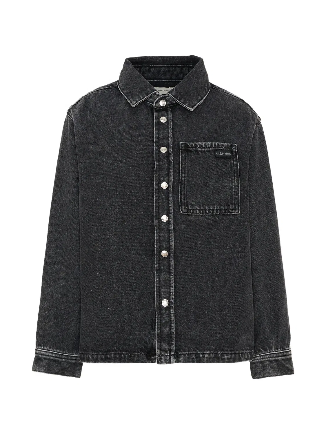 Джинсовая рубашка с нашивкой-логотипом Calvin Klein Kids, черный