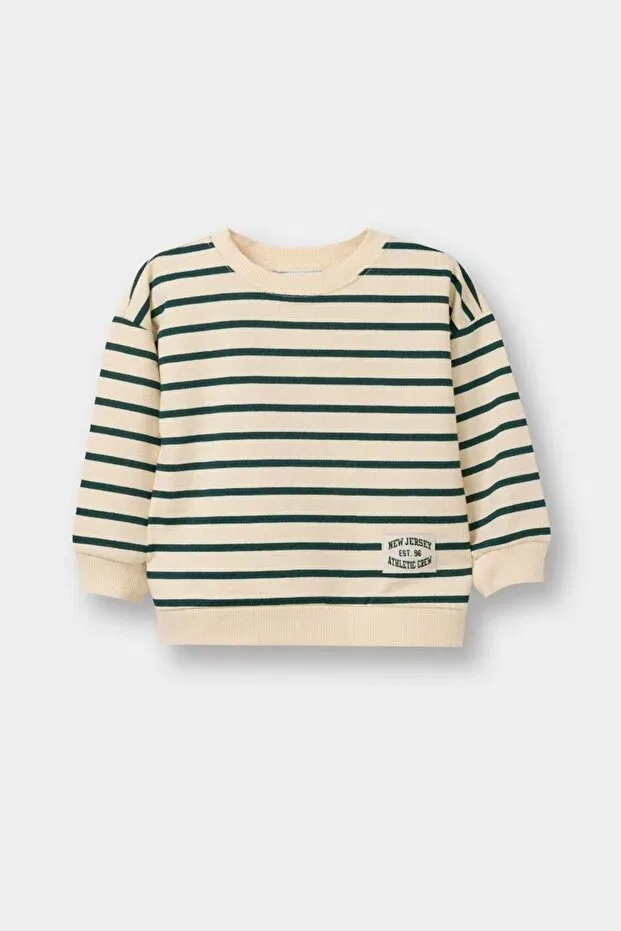 Детские свитшот для мальчиков в полоску Defacto, Beige-Bg319