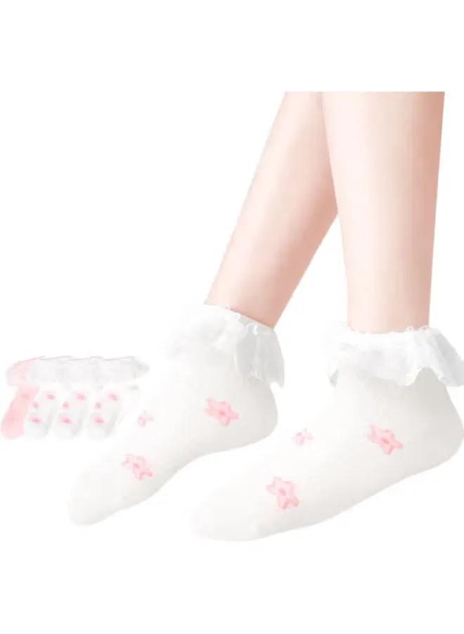 Носки детские ажурные короткие 4 пары Barbie, белый