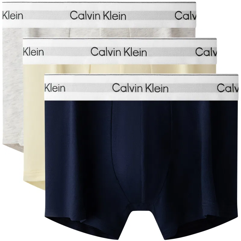 Мужские боксеры Calvin Klein, 3 шт, Navy Blue/Light Goose Yellow/Light Linen White