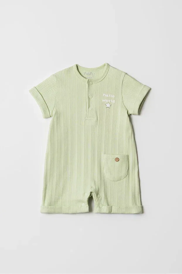 Детский комбинезон с коротким рукавом Hello world patterned Hafy Baby, Green