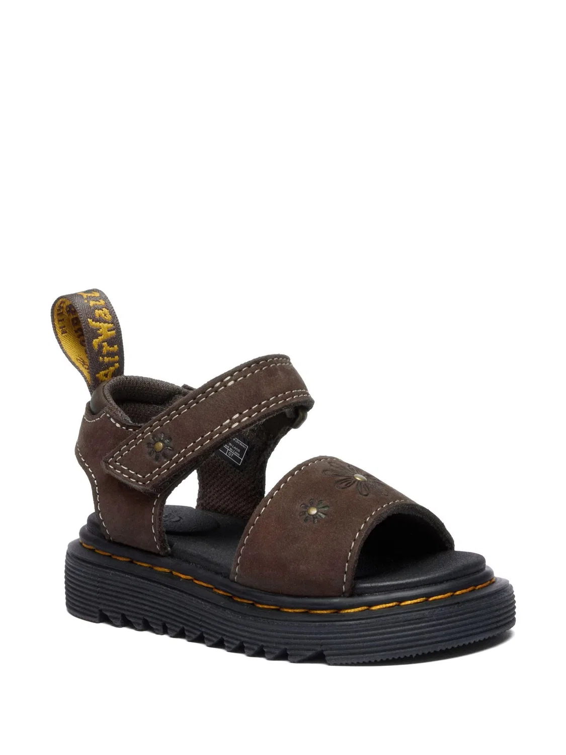 Сандалии Marlowe Flower из коричневой замши Dr. Martens