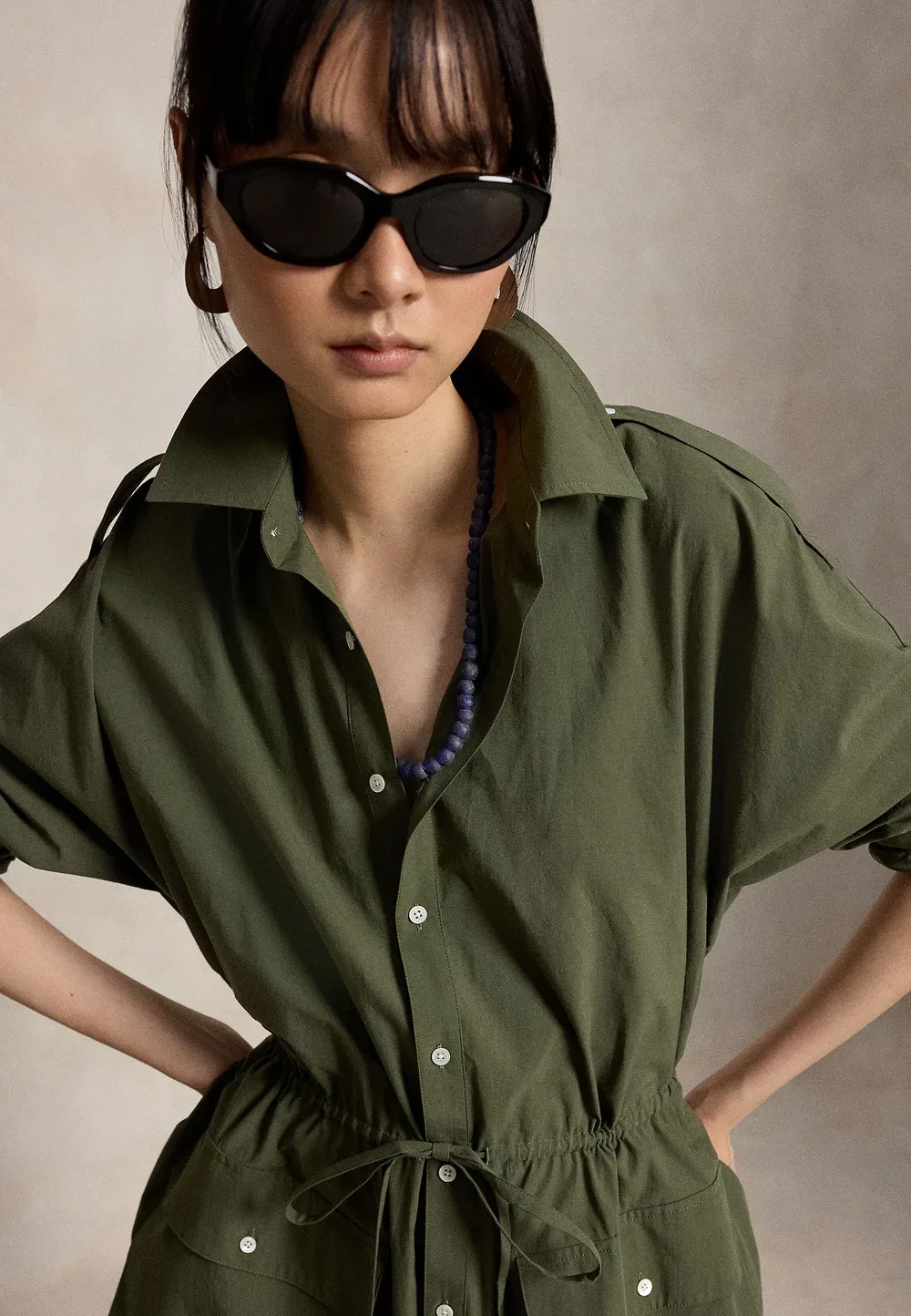 Вельветовое платье-рубашка - платье-рубашка Polo Ralph Lauren, Dense Olive — фото 4