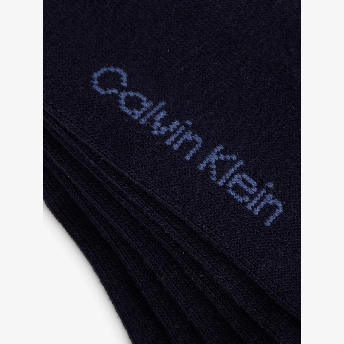 Комплект из трех эластичных носков из хлопковой смеси с логотипом Calvin Klein, темно-синий — фото 2