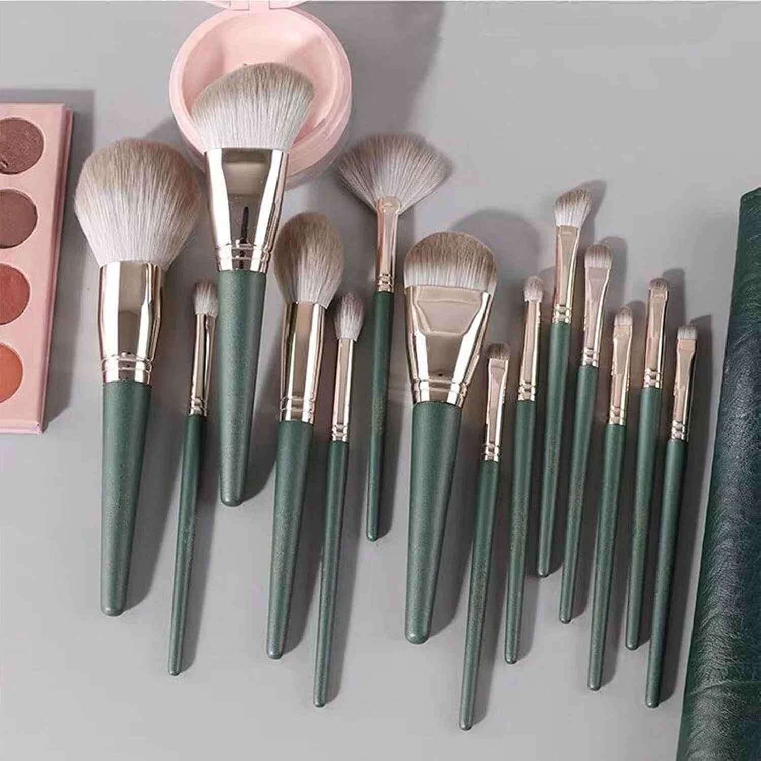 Набор кистей для макияжа, Synthetic Bristles, Green Generic — фото 4