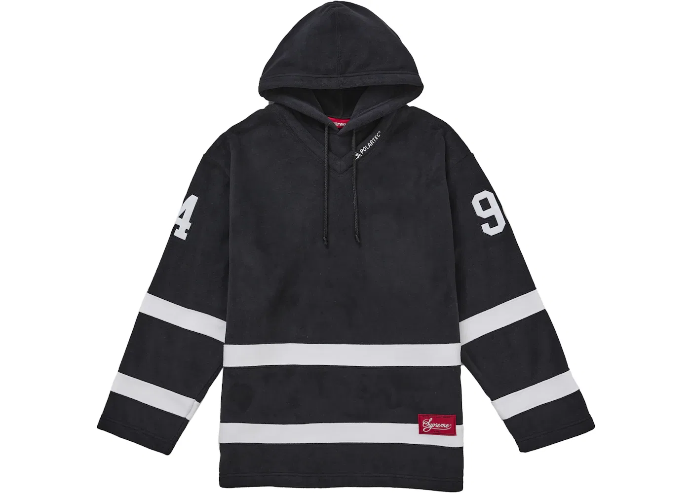 Мужская хоккейная джерси с капюшоном из Polartec Jersey Supreme, Black