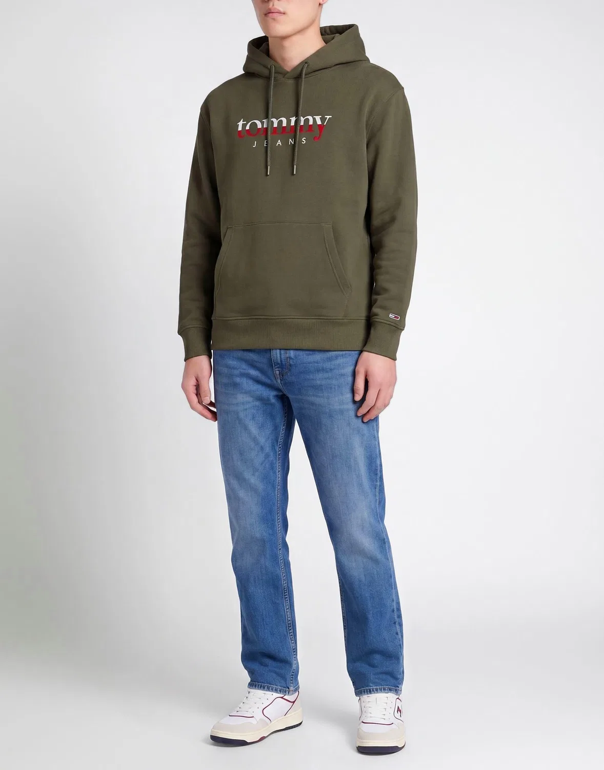 Мужской свитшот на молнии с капюшоном Tommy Hilfiger, темно-зеленый — фото 2