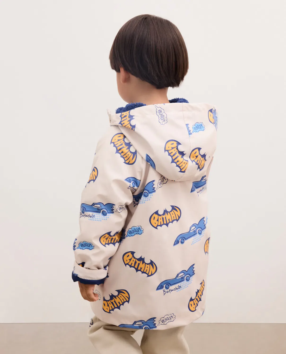 Детская куртка для мальчиков из полиуретана Parka de Batman engomada Kids El Corte Inglés, Blanco — фото 3