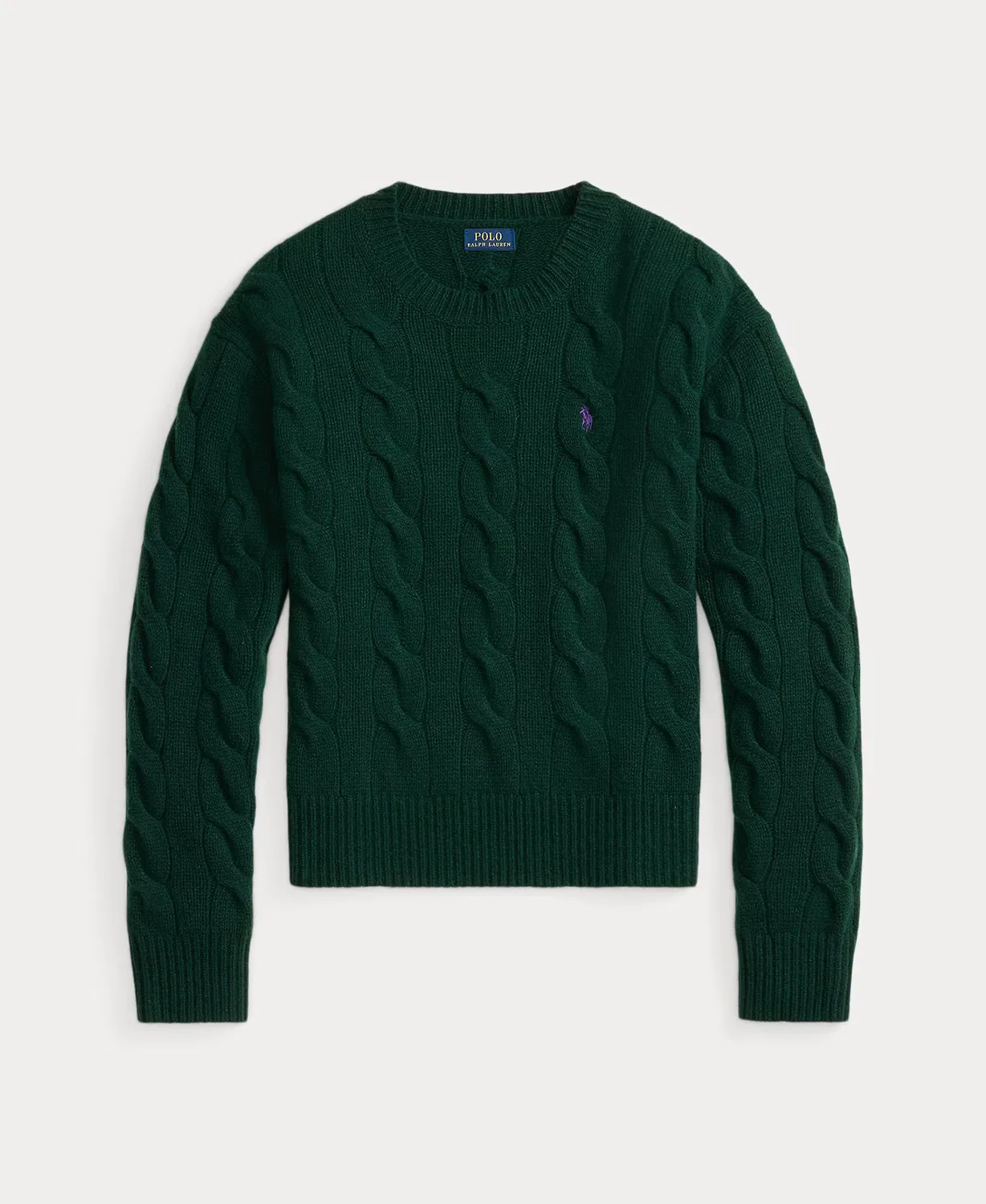 Женский джемпер из шерсти, Cashmere Punto Ochos, Polo Ralph Lauren, темно-зеленый — фото 4