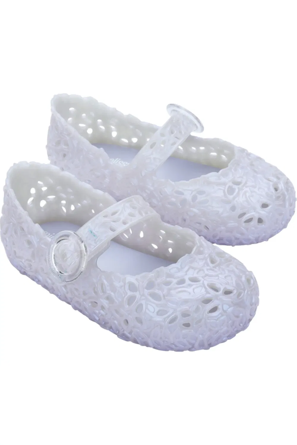 Туфли детские Мэри Джейн с перфорацией Pollen Mini Melissa, Pearly Blue