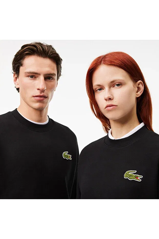 Женские свободный свитшот с длинным рукавом Lacoste, 031-Black — фото 2