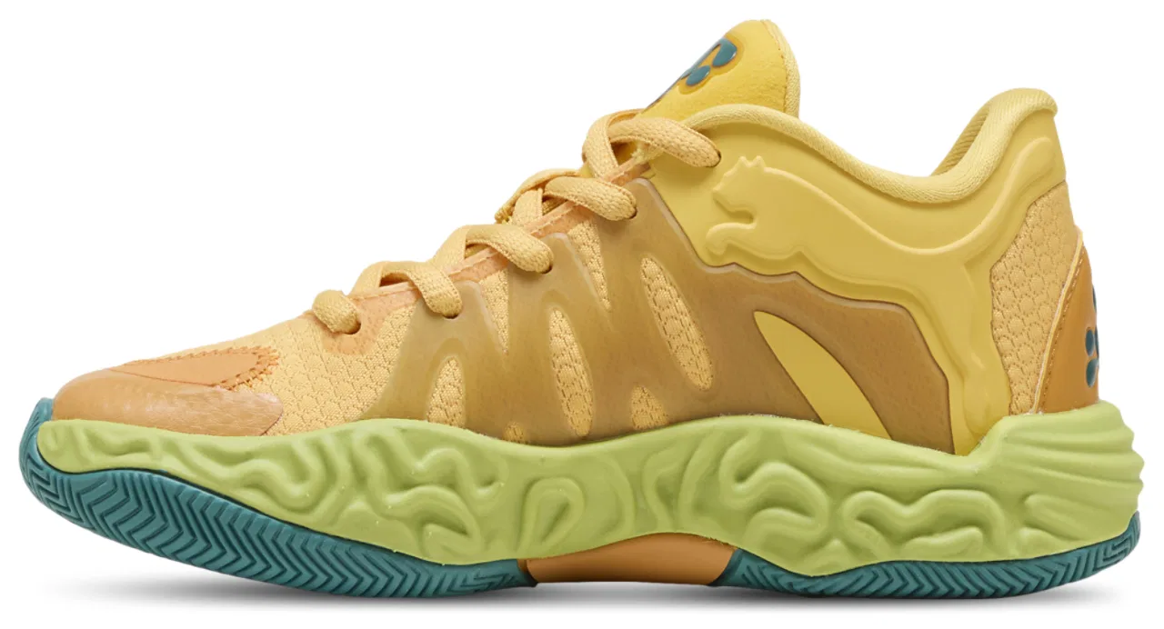 Кроссовки для мальчиков Hali 1 Playoffs PUMA, цвет Mustard Seed/Sea Kelp — фото 2