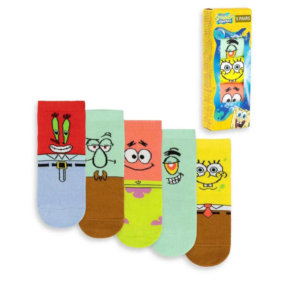 Носки детские с принтом Multi-Character Spongebob Squarepants, Multi