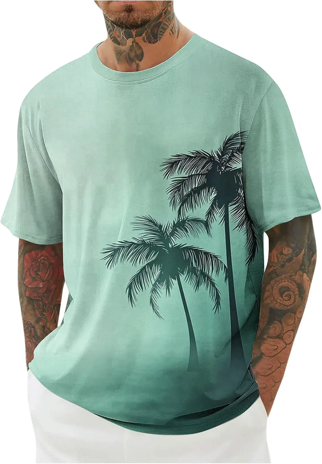 Мужская футболка с графическим принтом Hawaiian, Gray